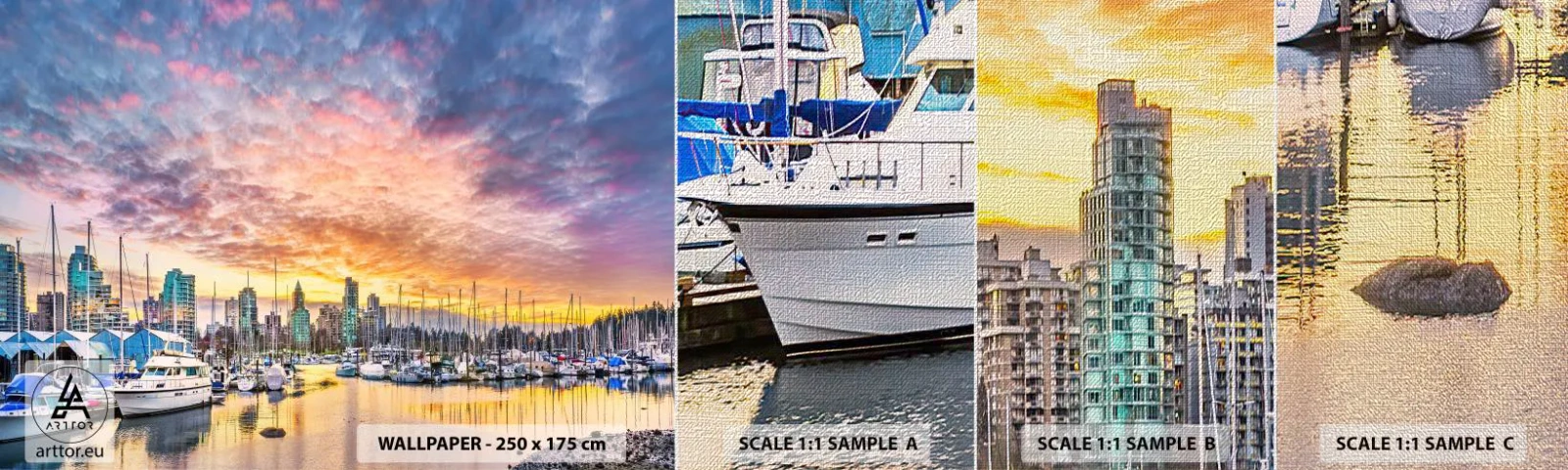 Mostră tapet Premium Canvas - Orașul celor o mie de marinari - Peisaj, Oraș, Port - 100x30 cm