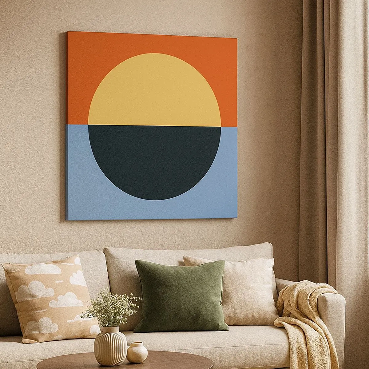 Tablou pe pânză - O compoziție de căldură și răcoare - 30x30 cm