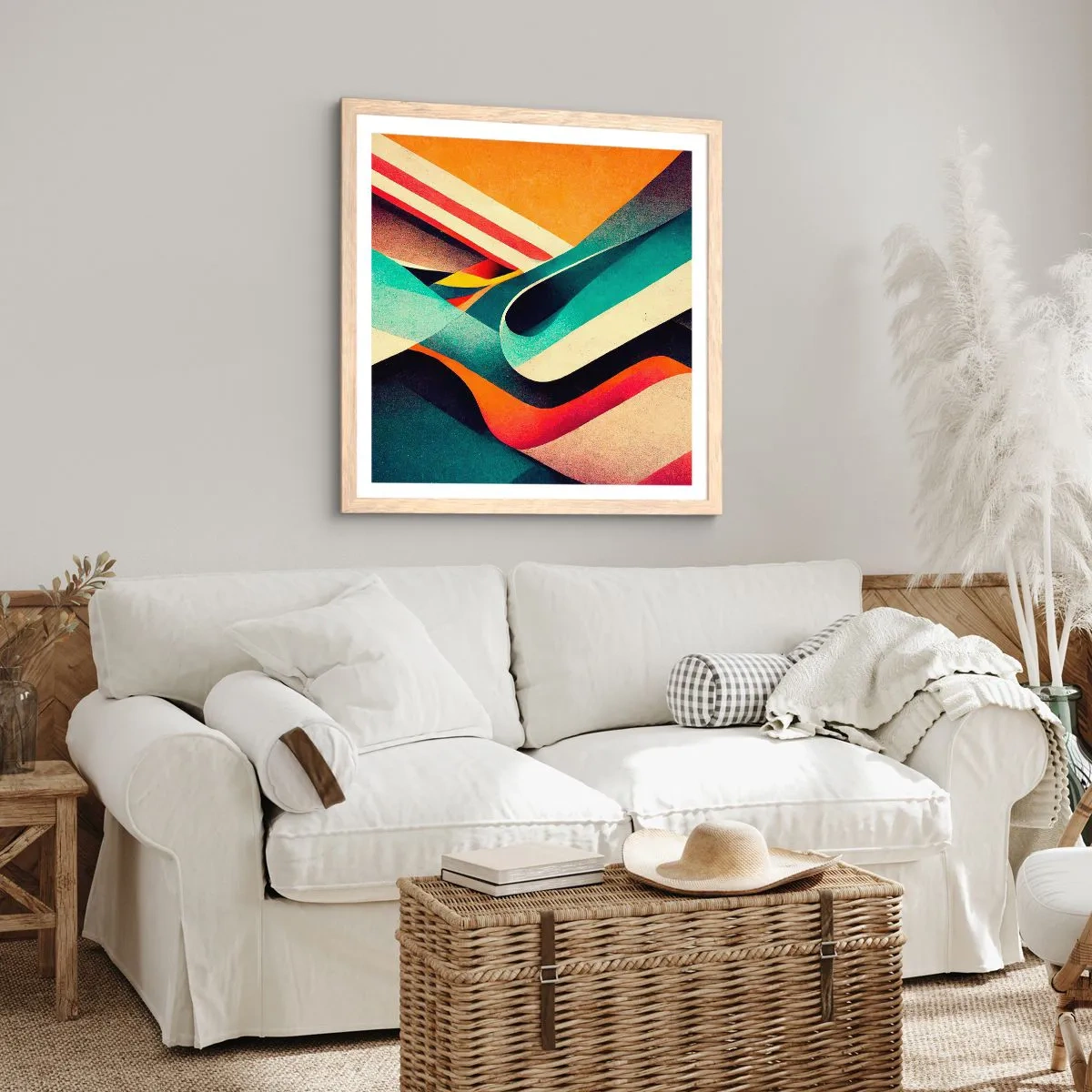 Poster în ramă de stejar deschis - Compoziție intensă - 40x40 cm