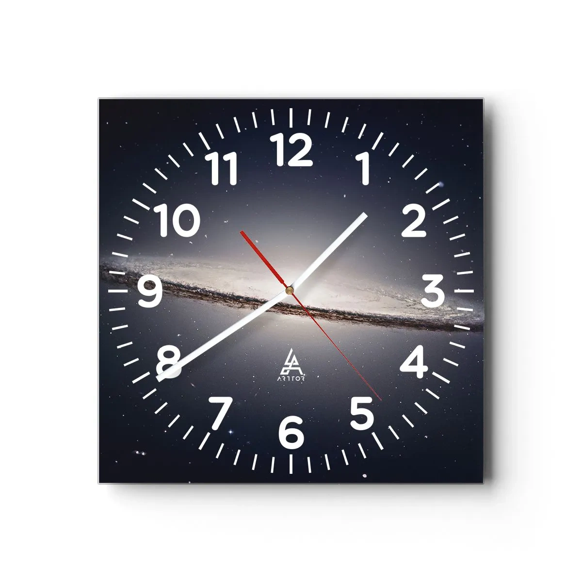 Ceas de perete - Ceas pe sticlă - Cu mult timp în urmă, într-o galaxie foarte, foarte îndepărtată... - 30x30 cm