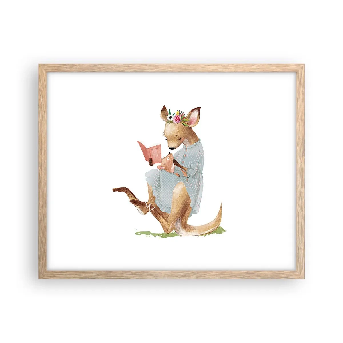 Poster în ramă de stejar deschis - Citește-mi, mamă - 50x40 cm