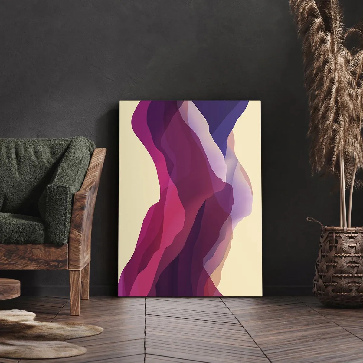Tablou pe pânză - Valuri de violet - 50x70 cm
