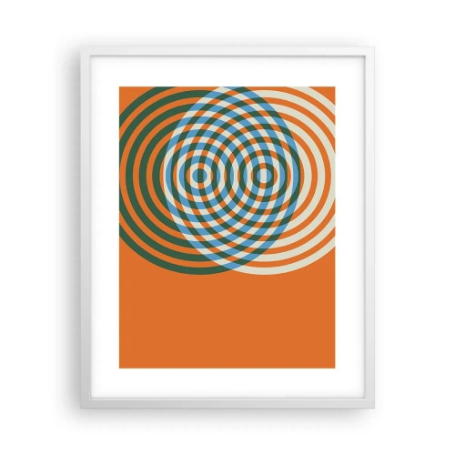 Poster în ramă albă - Variație circulară abstractă - 40x50 cm