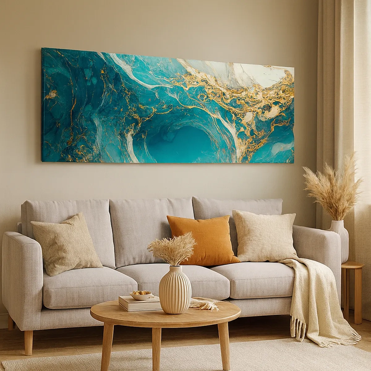 Tablou pe pânză - Compoziție cu vene aurii - 30x30 cm