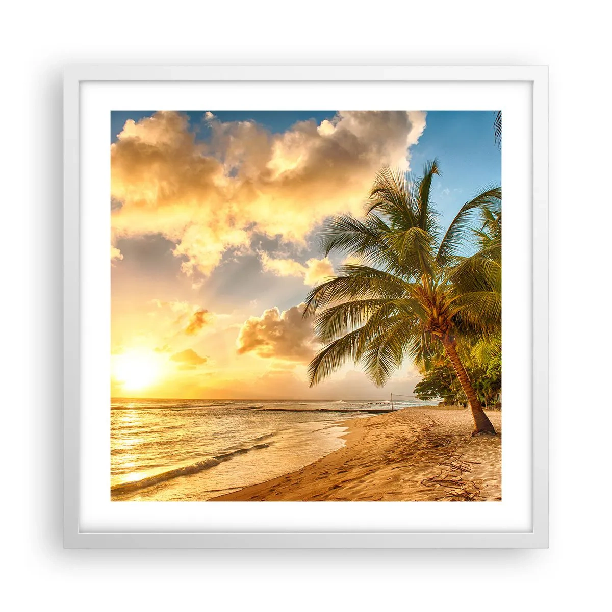 Poster în ramă albă - Vară eternă, întotdeauna o vacanță - 50x50 cm