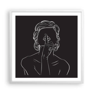 Poster în ramă albă - Frumusețea înflorește în tăcere - 60x60 cm