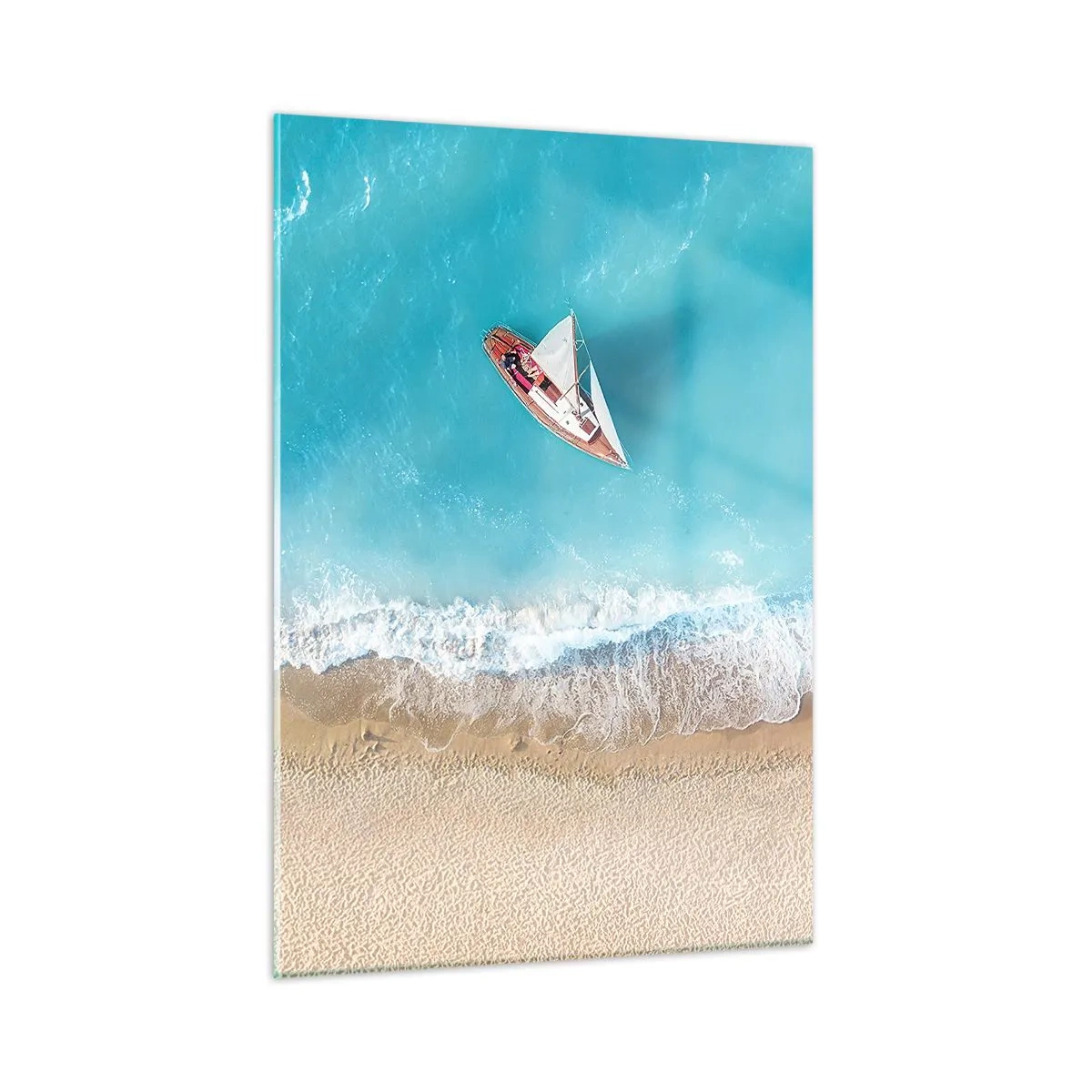 Tablou pe sticlă - La frontieră dintre albastru și auriu - 50x70 cm