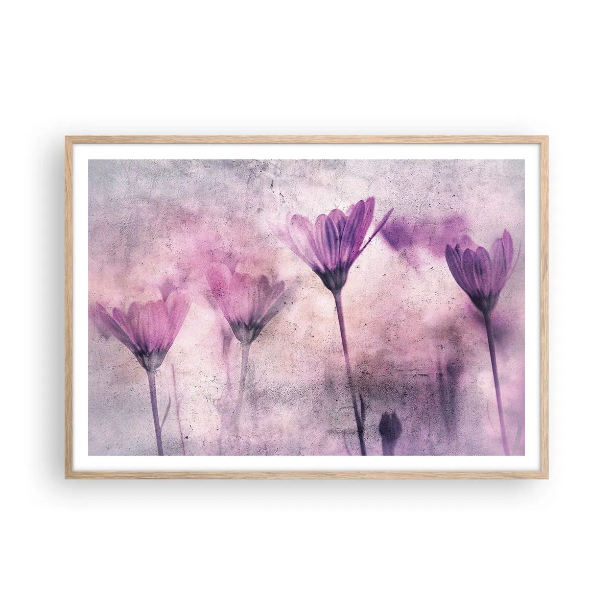 Poster în ramă de stejar deschis - Un vis de flori - 100x70 cm