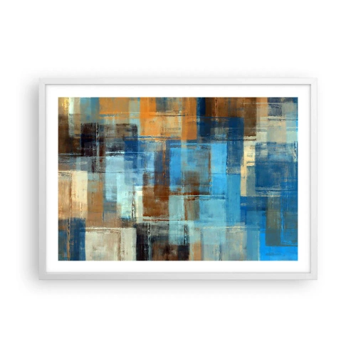 Poster în ramă albă - Prin valul albastru - 70x50 cm