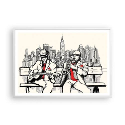 Poster în ramă albă - Improvizație la New York - 100x70 cm