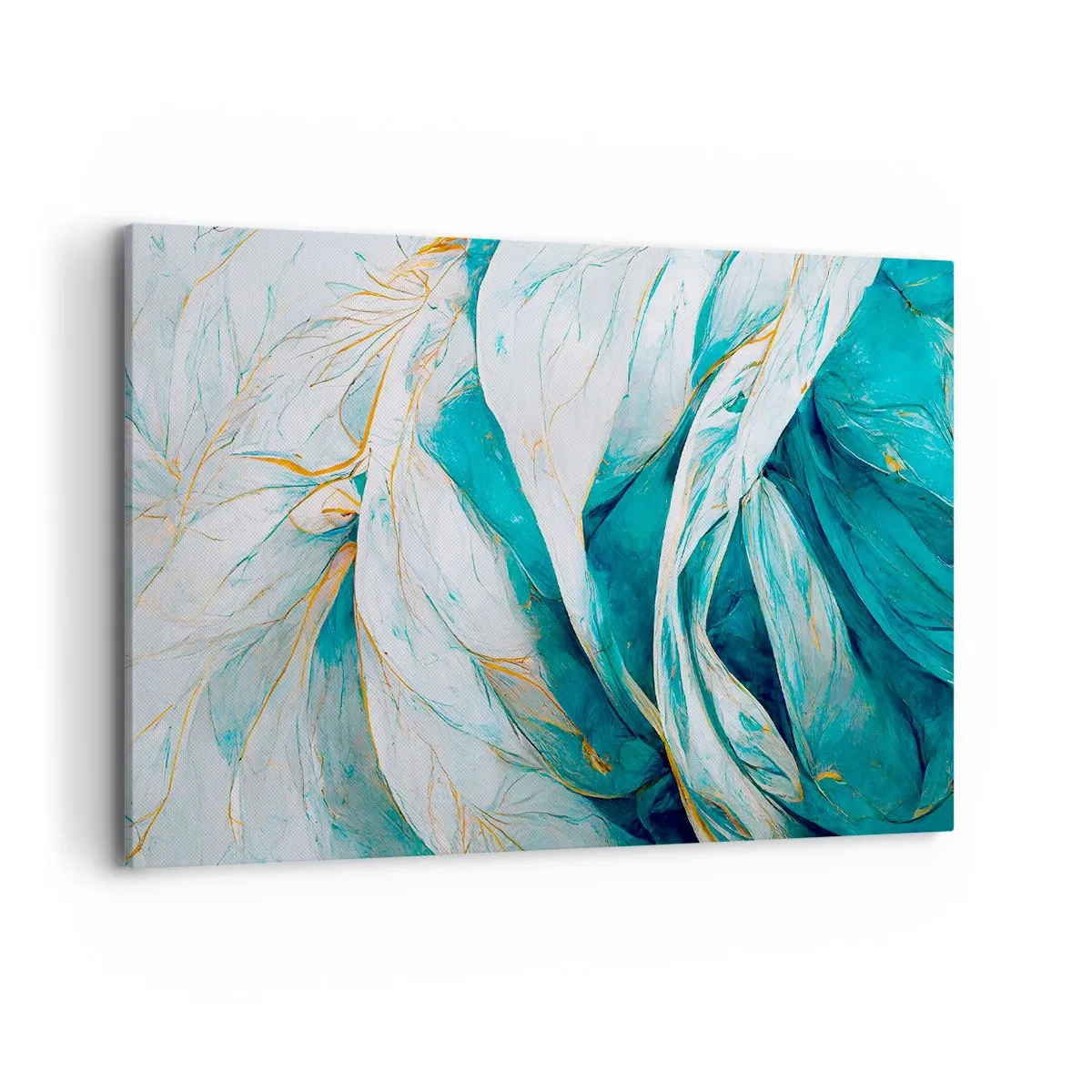 Tablou pe pânză - Abstractul albastru cu motiv auriu - 120x80 cm