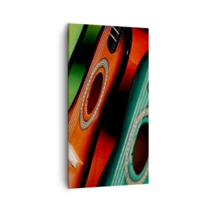 Tablou pe pânză - Chitara are multe culori - 55x100 cm