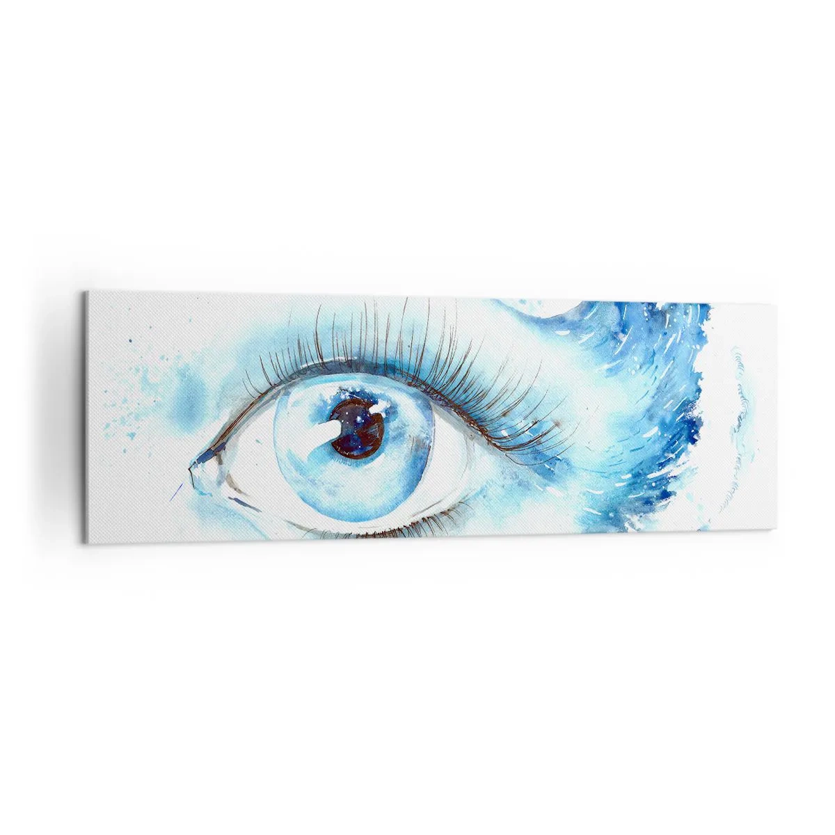 Tablou pe pânză - Scufundă-te în albastrul privirii - 160x50 cm