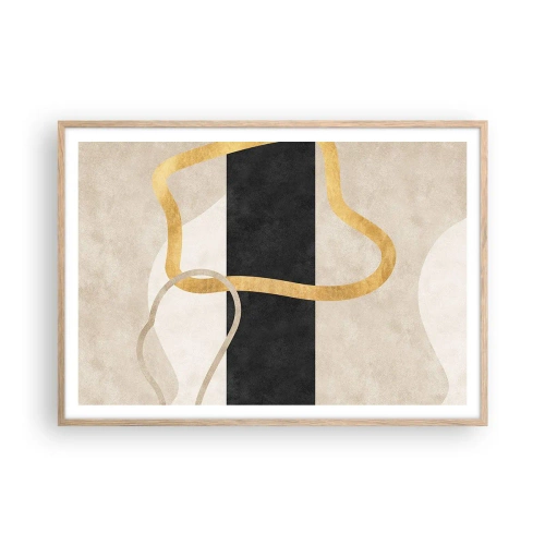 Poster în ramă de stejar deschis - Forme înbuclite - 100x70 cm