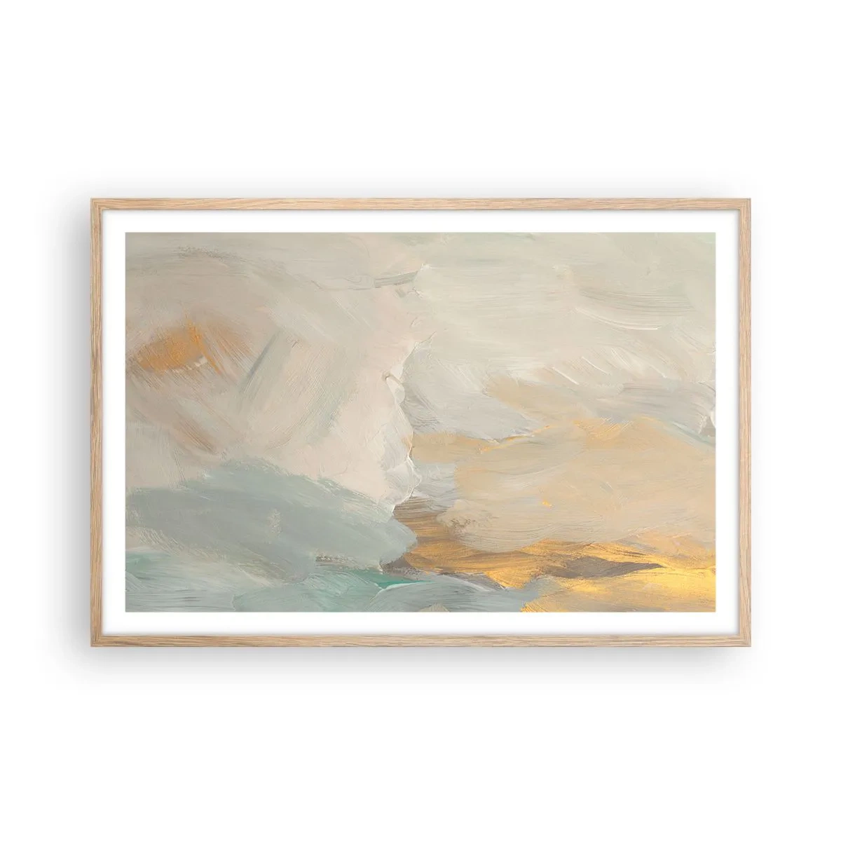 Poster în ramă de stejar deschis - Abstracție - lumea blândeții - 91x61 cm