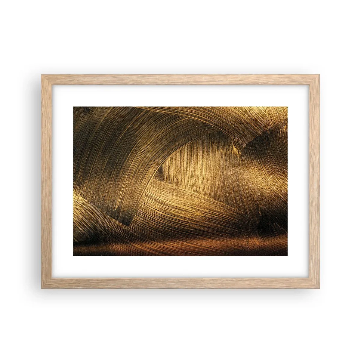 Poster în ramă de stejar deschis - Într-un labirint de aur - 40x30 cm
