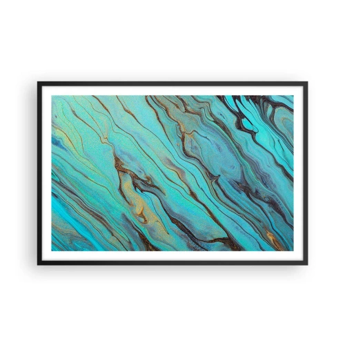 Poster în ramă neagră - Mareea turcoaz - 91x61 cm
