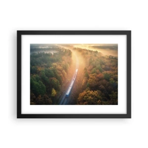 Poster în ramă neagră - Călătorie de toamnă - 40x30 cm