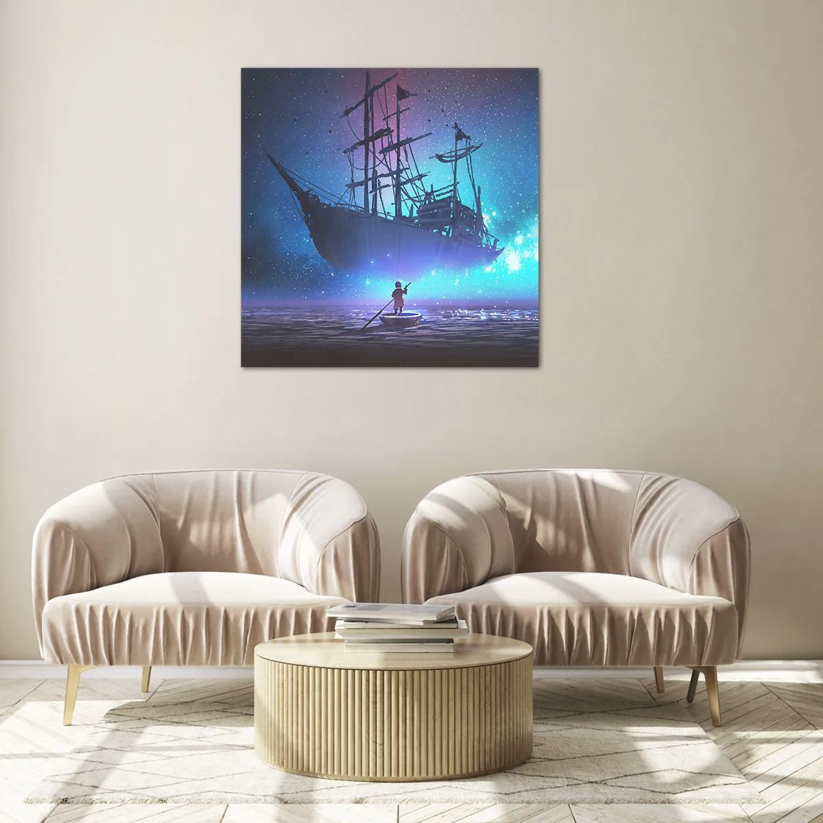 Tablou pe sticlă - Întâlnirea cu mitul mării - 50x50 cm