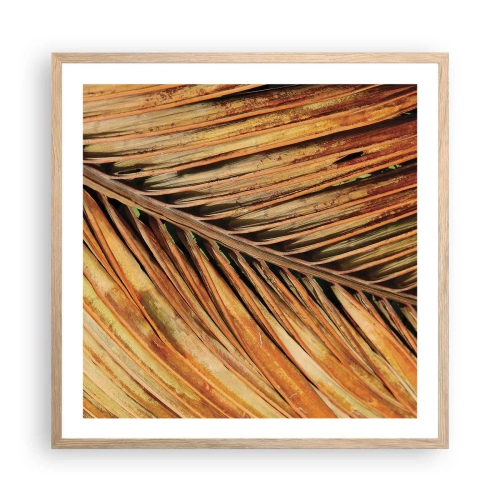Poster în ramă de stejar deschis - Aur de nucă de cocos - 60x60 cm