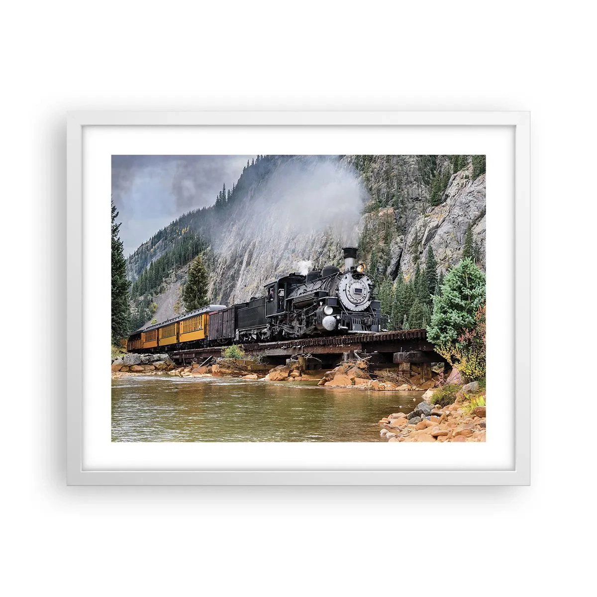 Poster în ramă albă - Și încotro? Unde? - 50x40 cm