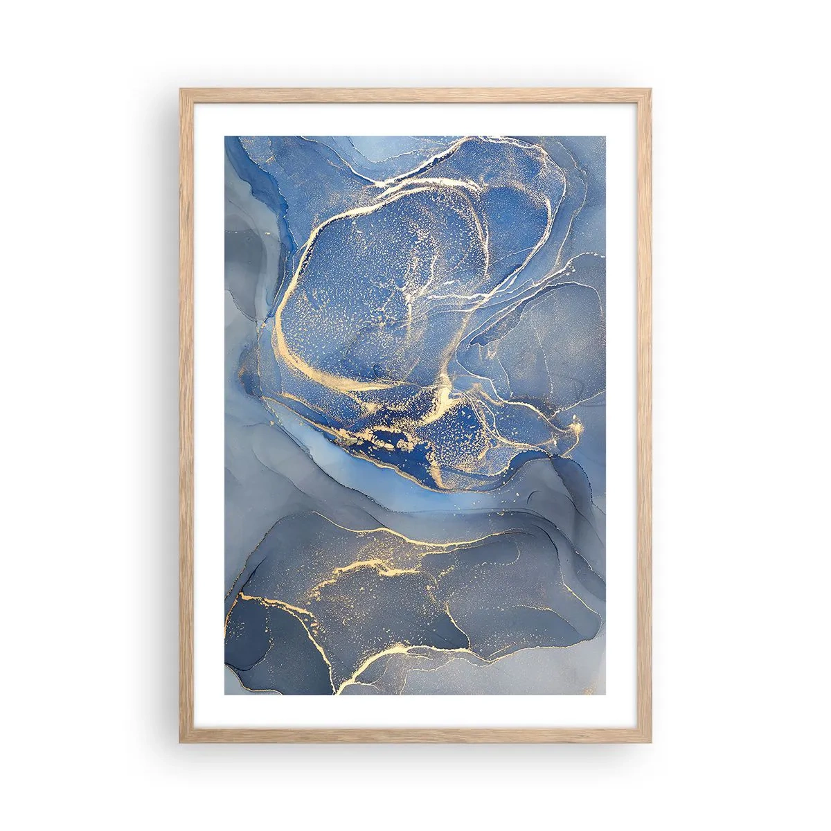 Poster în ramă de stejar deschis - Praf de aur - 50x70 cm