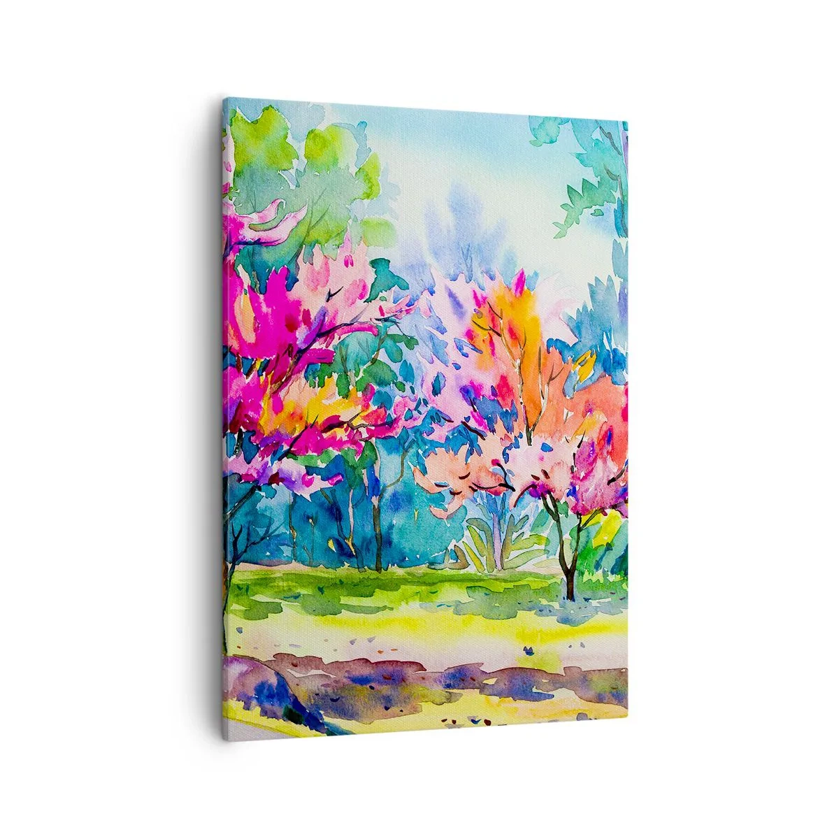 Tablou pe pânză - Grădina curcubeului în splendoarea primăverii - 50x70 cm
