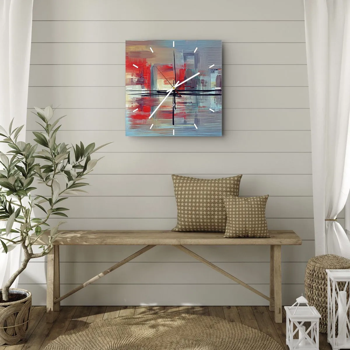 Ceas de perete - Ceas pe sticlă - Peisaj dintr-o dimensiune necunoscută - 40x40 cm