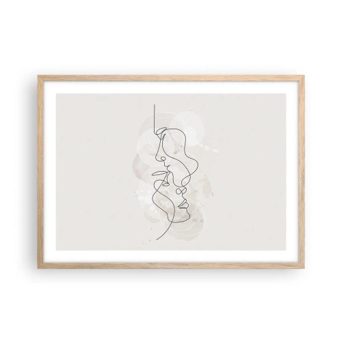 Poster în ramă de stejar deschis - Încurcați într-o îmbrățișare - 70x50 cm