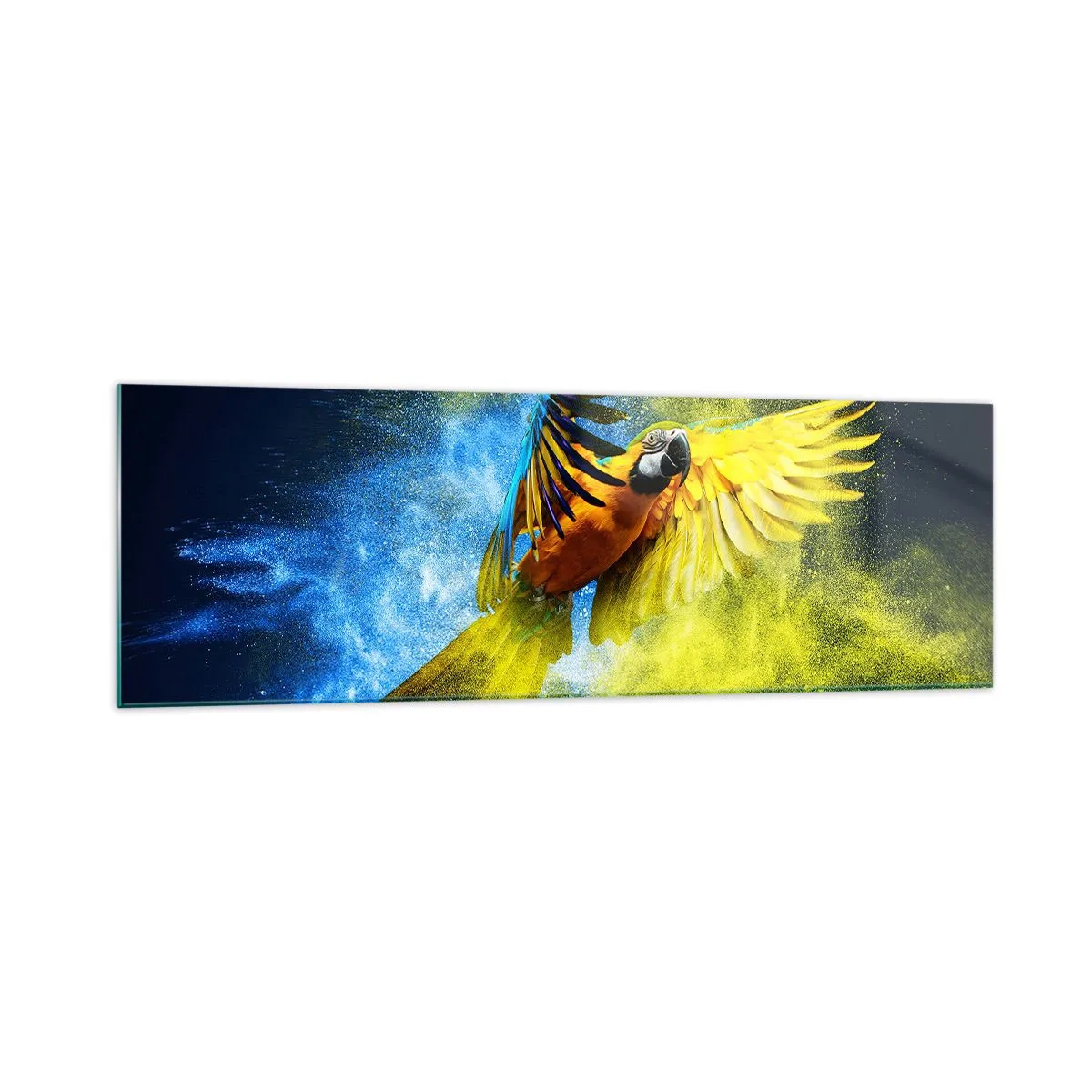 Tablou pe sticlă - În praful albastru-auriu - 160x50 cm