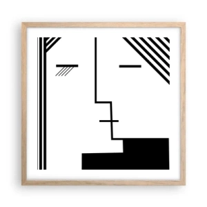 Poster în ramă de stejar deschis - Doar un sărut - 50x50 cm