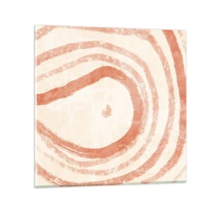 Tablou pe sticlă - Cercuri de corali - compoziție - 40x40 cm