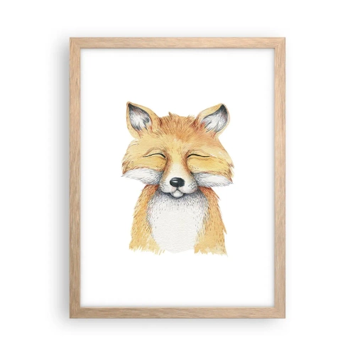 Poster în ramă de stejar deschis - Mofturi de vulpe - 30x40 cm