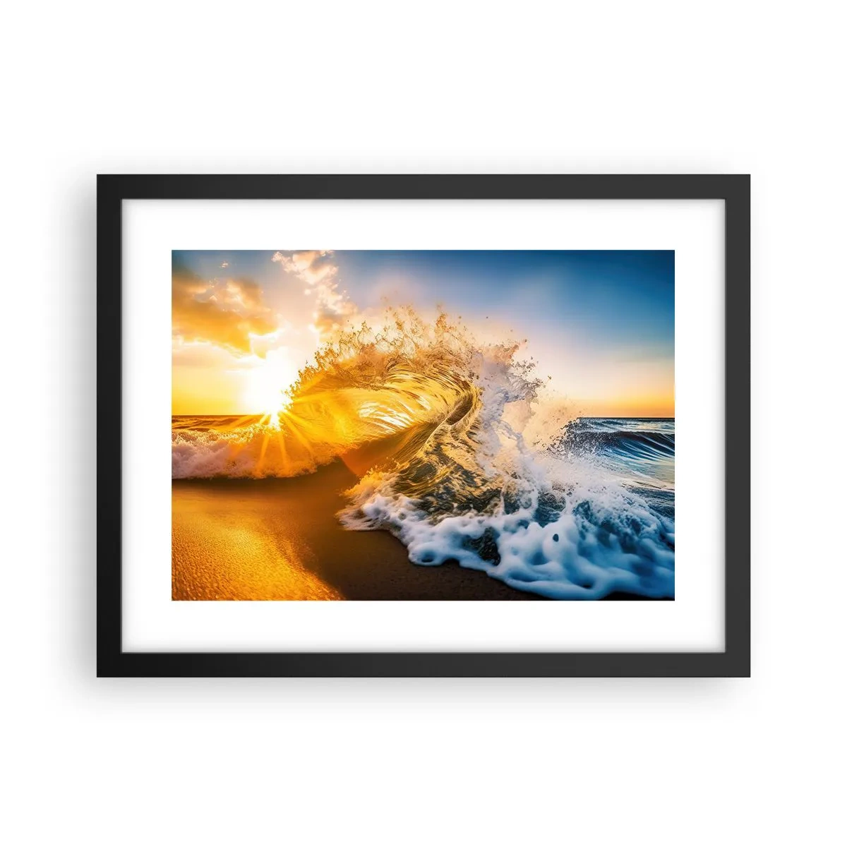 Poster în ramă neagră - Joc în nisip - 40x30 cm