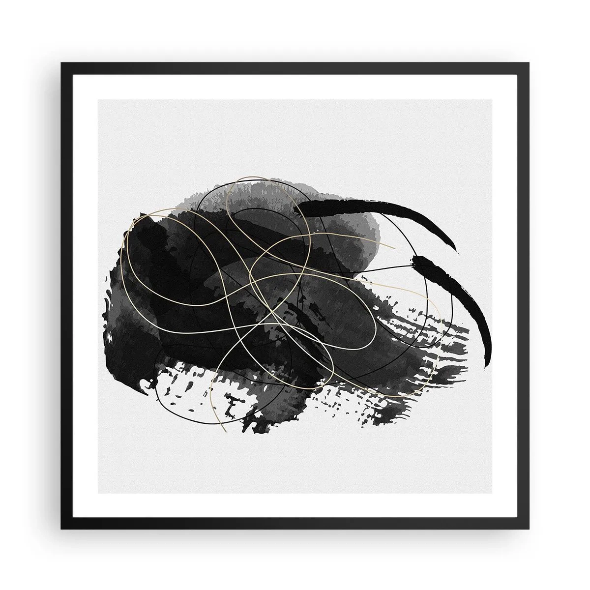 Poster în ramă neagră - Provenit din negru - 60x60 cm