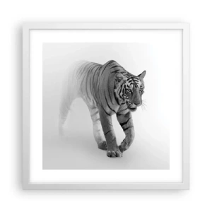 Poster în ramă albă - De veghe în ceață - 40x40 cm