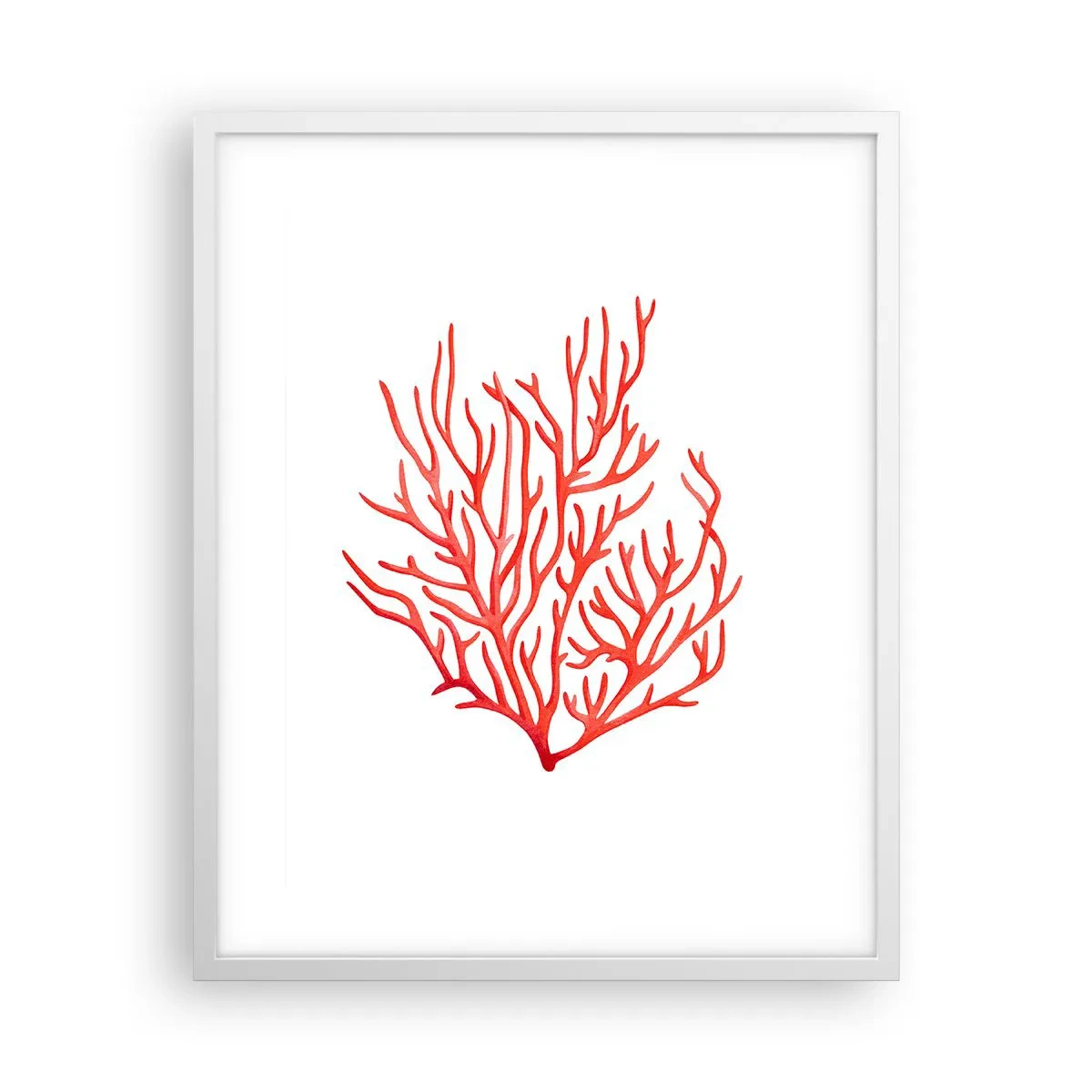 Poster în ramă albă - Coral filigranat - 40x50 cm