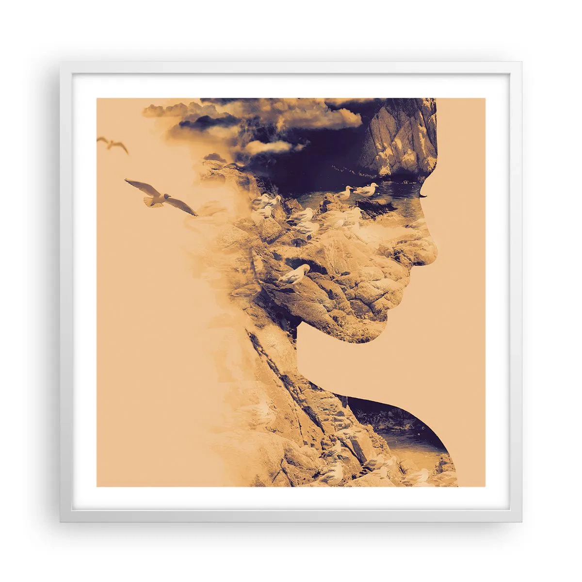 Poster în ramă albă - Frumoasă prin natura - 60x60 cm