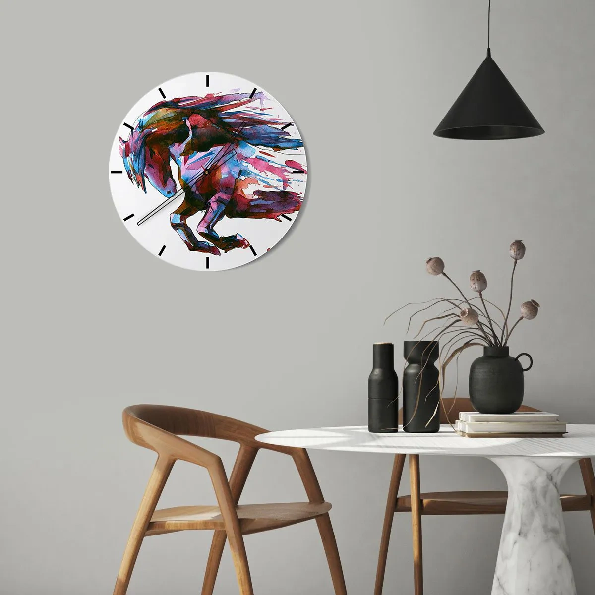 Ceas de perete - Ceas pe sticlă - În exaltare - 30x30 cm