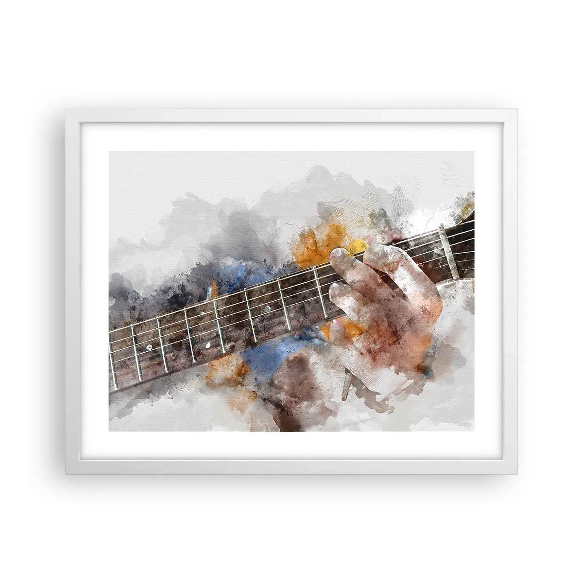 Poster în ramă albă - Poezie între corzi - 50x40 cm