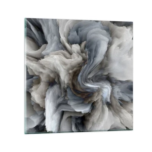 Tablou pe sticlă - Piatră și floare - 30x30 cm