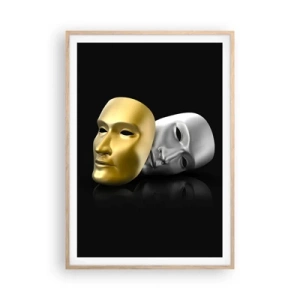 Poster în ramă de stejar deschis - Viața este teatru - 70x100 cm