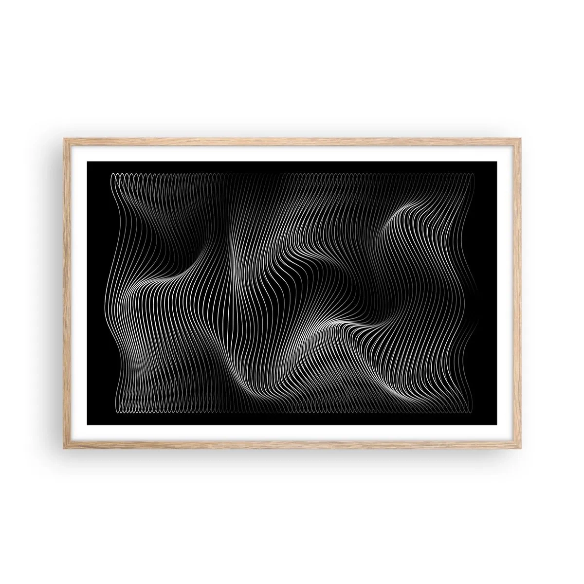 Poster în ramă de stejar deschis - Dansul luminii în spațiu - 91x61 cm