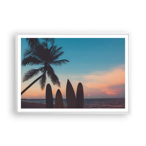 Poster în ramă albă - Și mâine ne vom distra - 100x70 cm