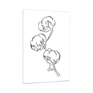 Tablou pe sticlă - Pufuri de bumbac - 50x70 cm