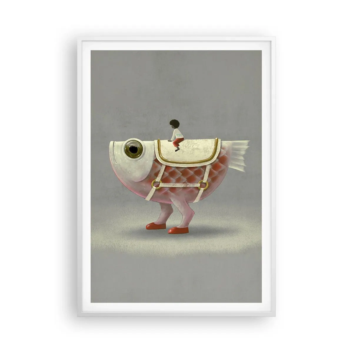 Poster în ramă albă - Călărețul Pescărel - 70x100 cm