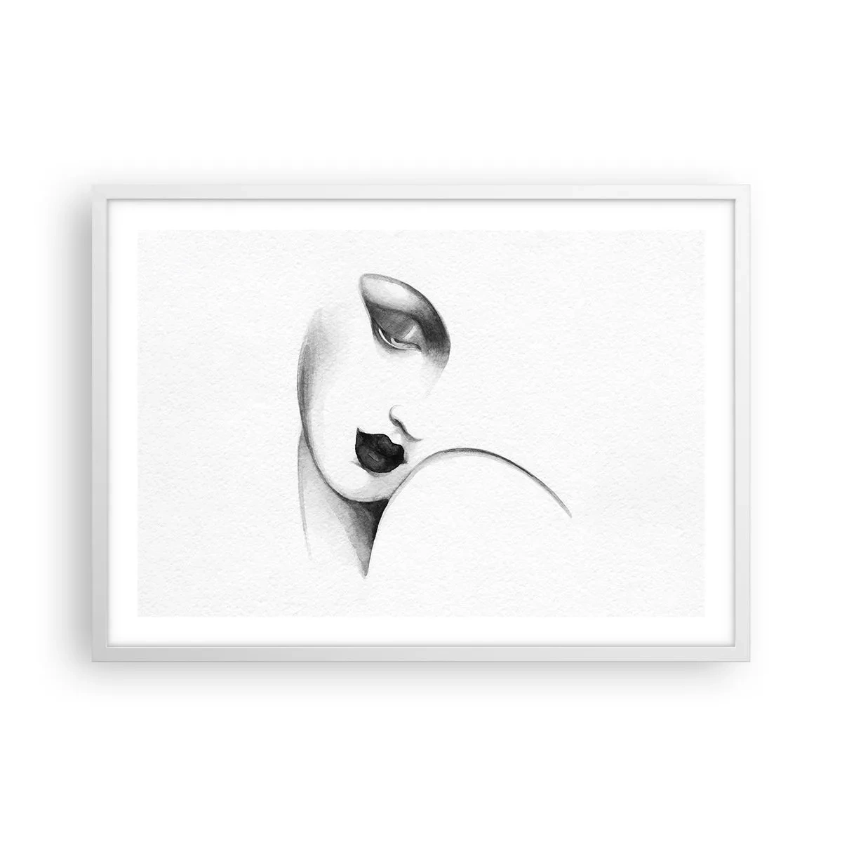 Poster în ramă albă - În stilul Lempickei - 70x50 cm