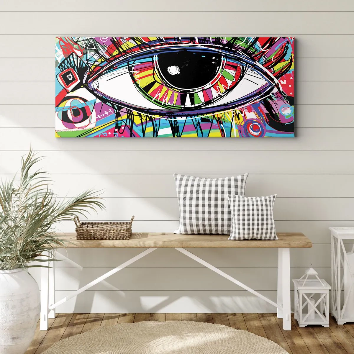 Tablou pe pânză - Un ochi colorat - un suflet colorat - 90x30 cm