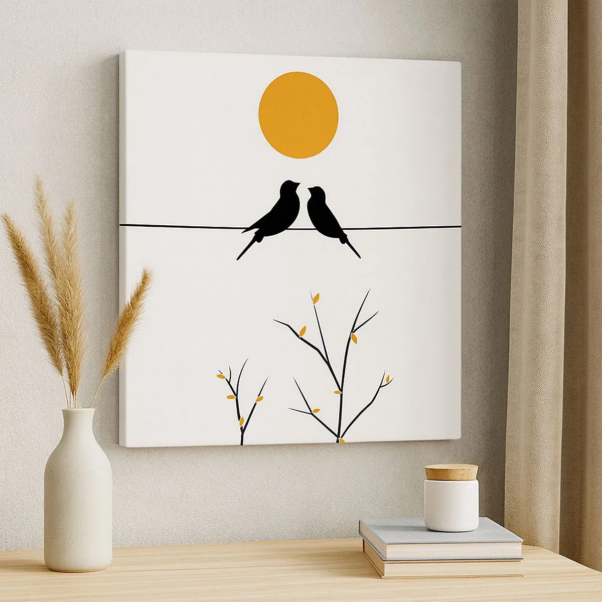 Tablou pe pânză - Seară cu privighetori - 30x30 cm