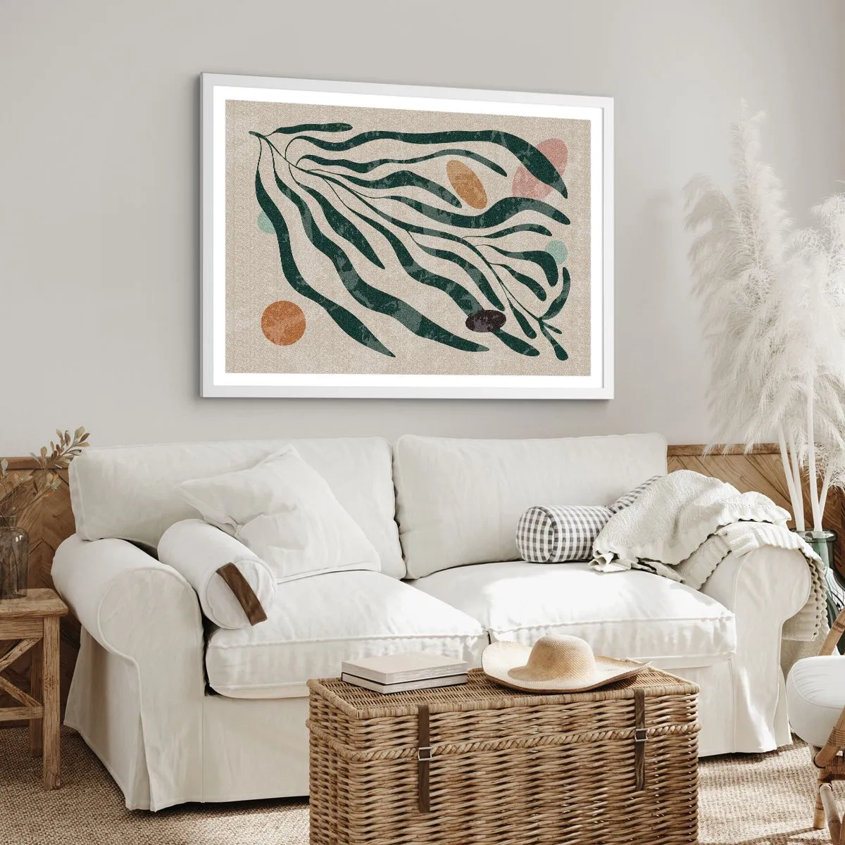 Poster în ramă albă - În mijlocul vegetației - 100x70 cm